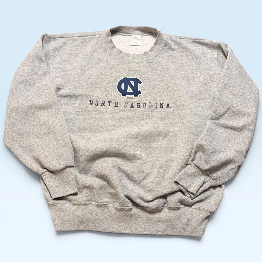 North Carolina Tar Heels Sweatshirt Mens Large Gray NCAA The Cotton Exchange